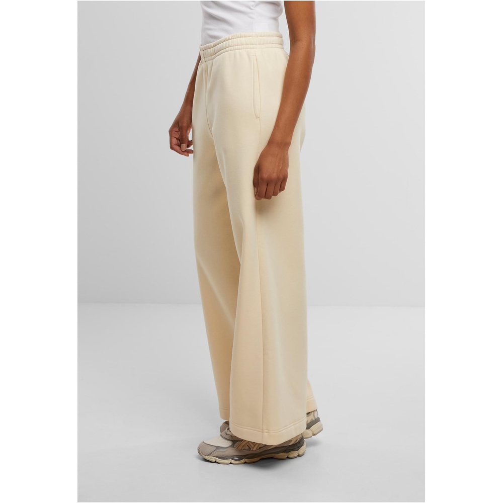 Urban Classics - Fluffy wideleg Dames joggingbroek - Creme